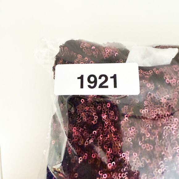 Dress the Population Sequins Mini Bodycon Open Back Dress Maroon Red - XS - Picture 9 of 9